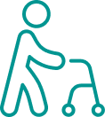 Icon of a person using a walking frame