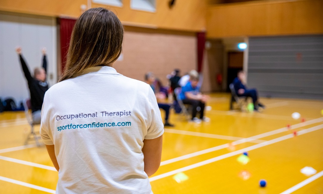 Occupational therapist leading an inclusive wellbeing activity session