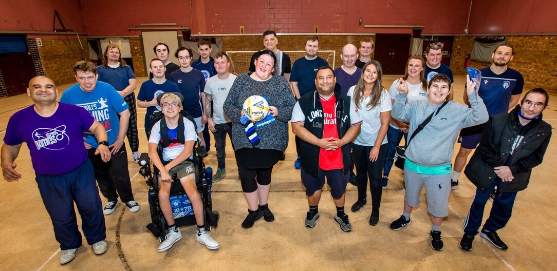 Group taking part in an inclusive activity at a leisure centre