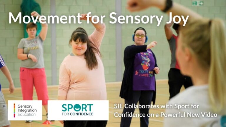 Promotional graphic for the “Movement for Sensory Joy” collaboration between Sensory Integration Education and Sport for Confidence