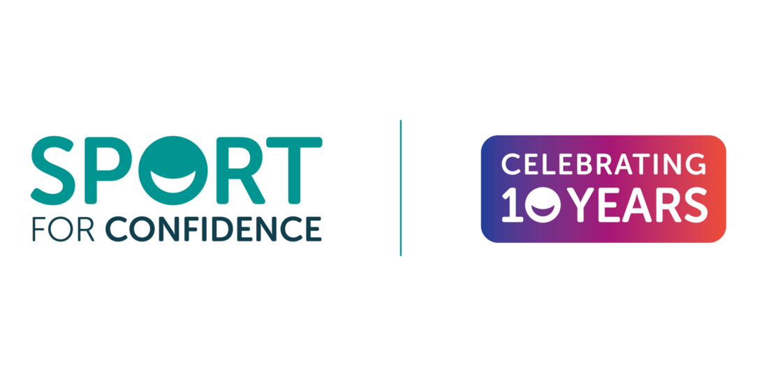 Sport for Confidence Celebrating 10 Years logo lock up